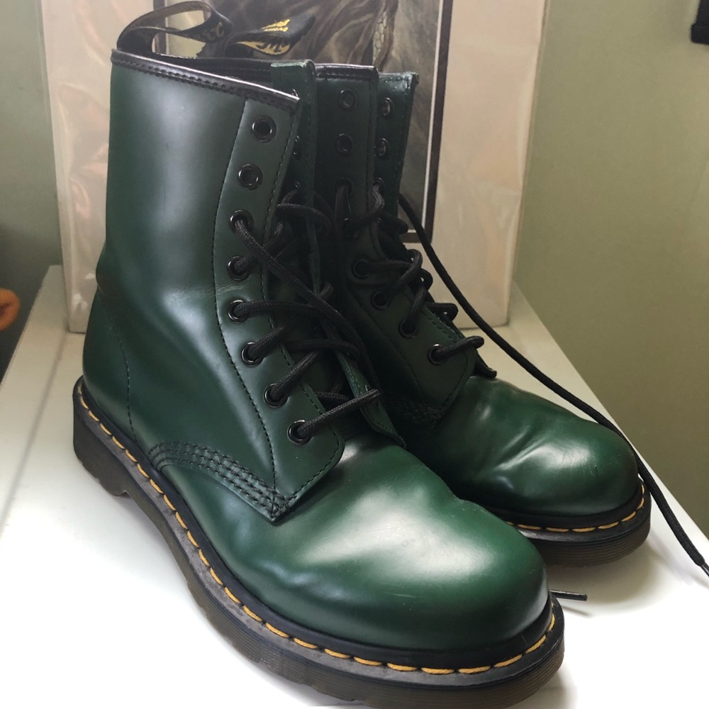 Forest green dr martens